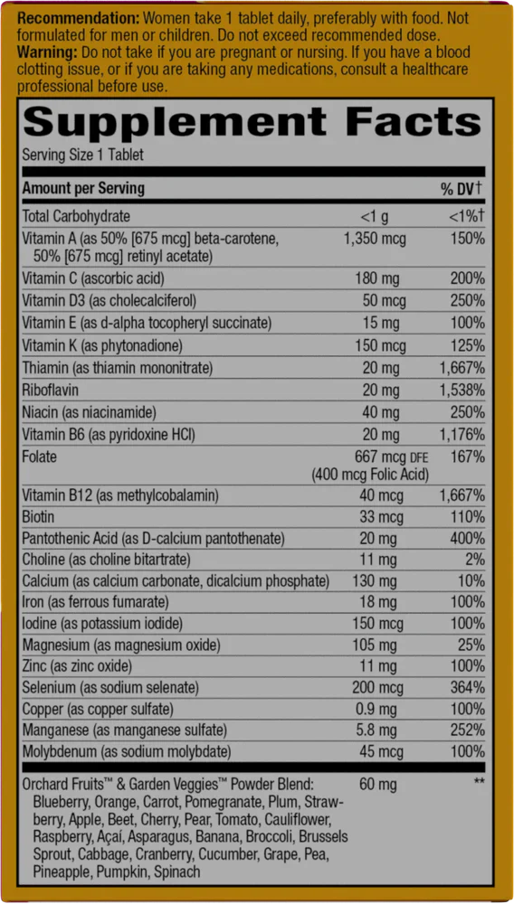 Alive! Once Daily Women's Ultra Potency Multi-Vitamin 60 Tablets