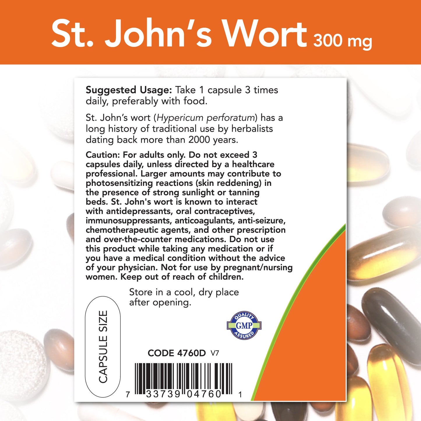 St. John's Wort Standardized Extract 300 mg 100 Veg Capsules