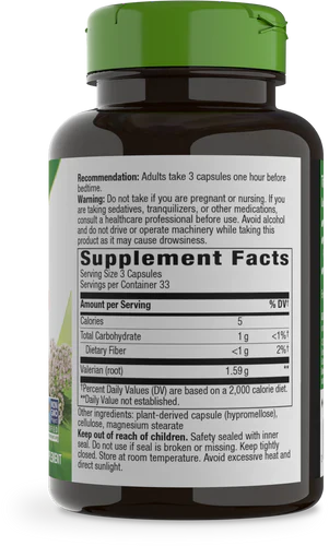 Valerian Root 1,590 mg 100 Vegan Capsules by Nature's Way