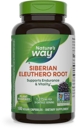 Siberian Eleuthero, Root, 425 mg, 180 Vegan Capsules by Nature's Way